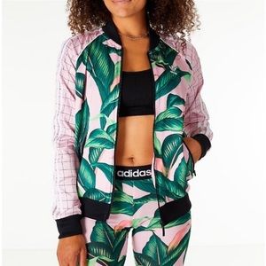 ADIDAS FARM RIO Palm Leaf Pink Track Jacket
